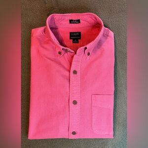 J. Crew Men's Vibrant Pink Untucked Button Down Shirt, Size: M. (6026)